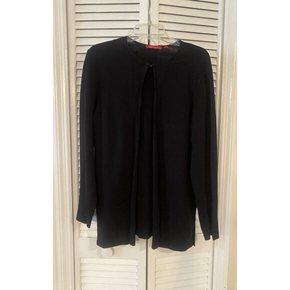 Anne Klein Women's Black Open-Front Cardigan Sweater Sz XL Career Minimalist - Picture 1 of 7